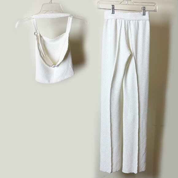 Vintage Sherry Nikka Leisure Couture White Summer Pants & Top Set EUC - Picture 2 of 11